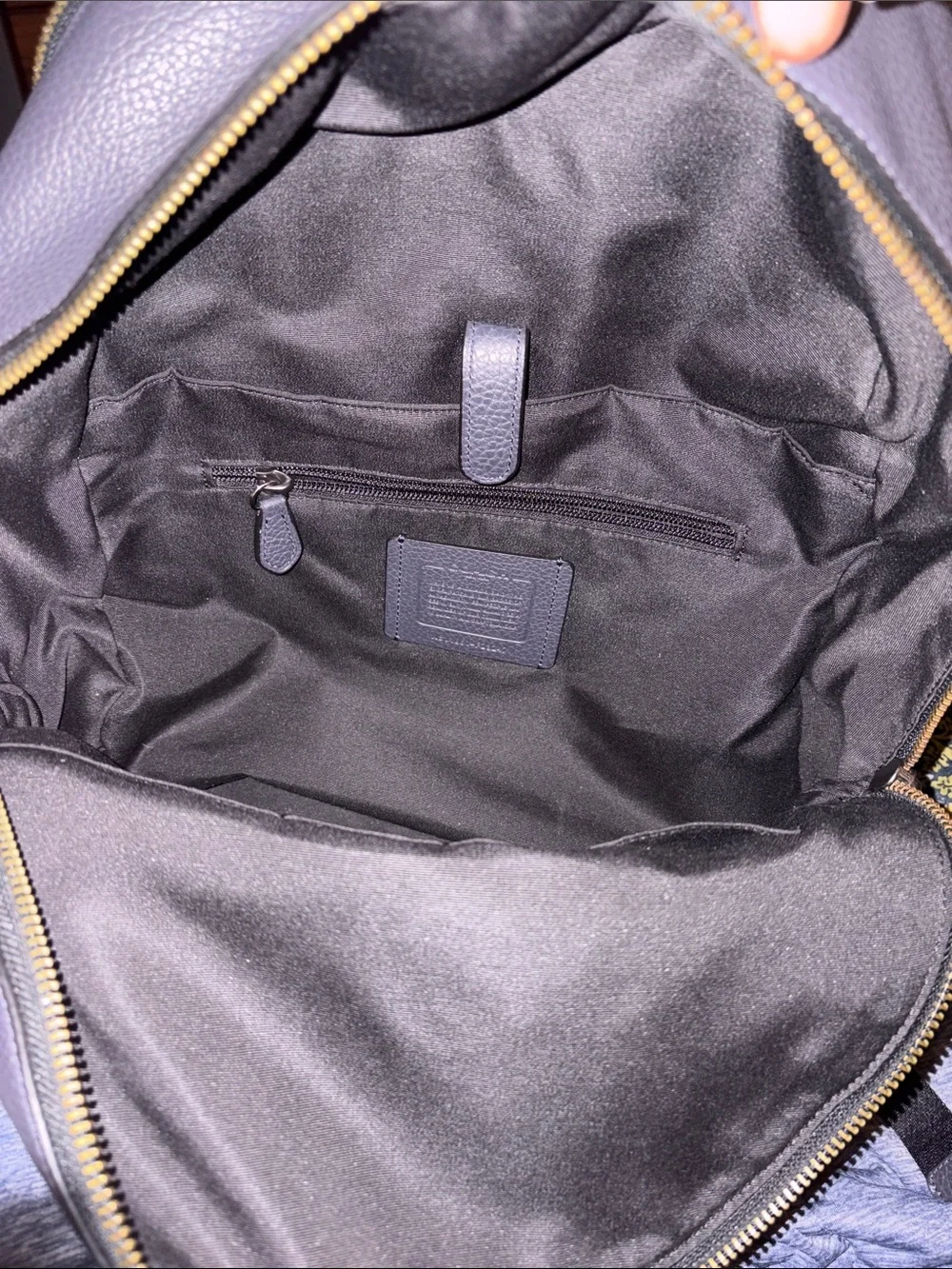 Coach Men's Backpack in Dark Gray with Gold Hardware